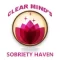 Clear Mind's Sobriety Haven Logo, pink lotus flower in pink circle