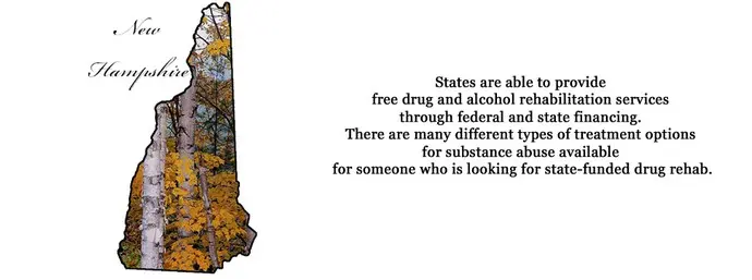 The state of New Hampshire is able to provide free drug and alcohol rehabilitation services through federal and state financing. There are many different types of treatment options for substance abuse available for someone who is looking for state-funded drug rehab.