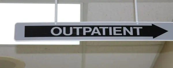 Outpatient therapy is where a person goes to treatment but is allowed to live n their own home.