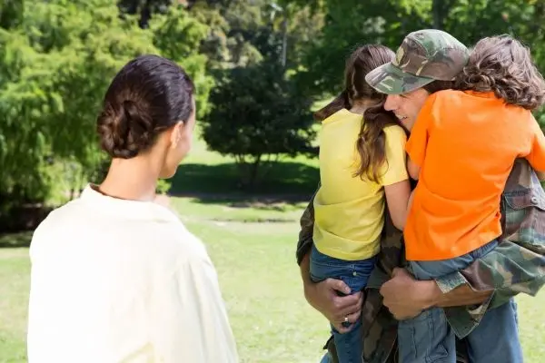 Happy military family in recovery.