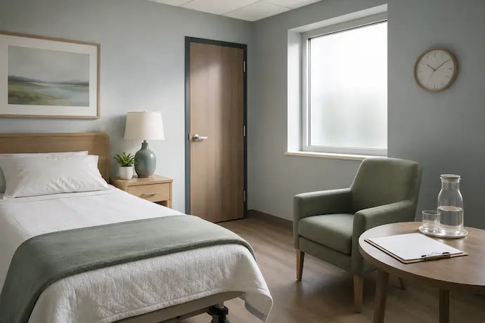 Private room for medically supervised drug and alcohol detoxification
